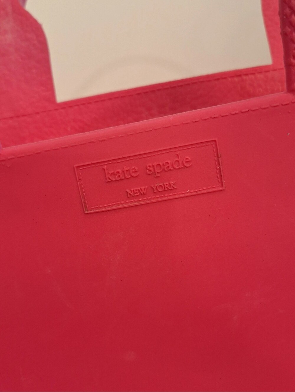 Kate Spade Pink Quinn Rubber Tote Bag EUC - Picture 7 of 8